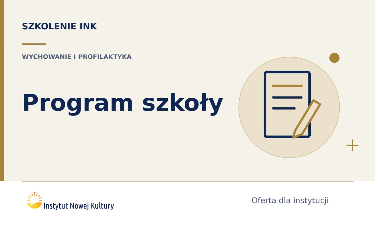 Program wychowawczo-profilaktyczny szkoły &ndash; jak stworzyć dokument, kt&oacute;ry naprawdę działa - grafika szkolenia