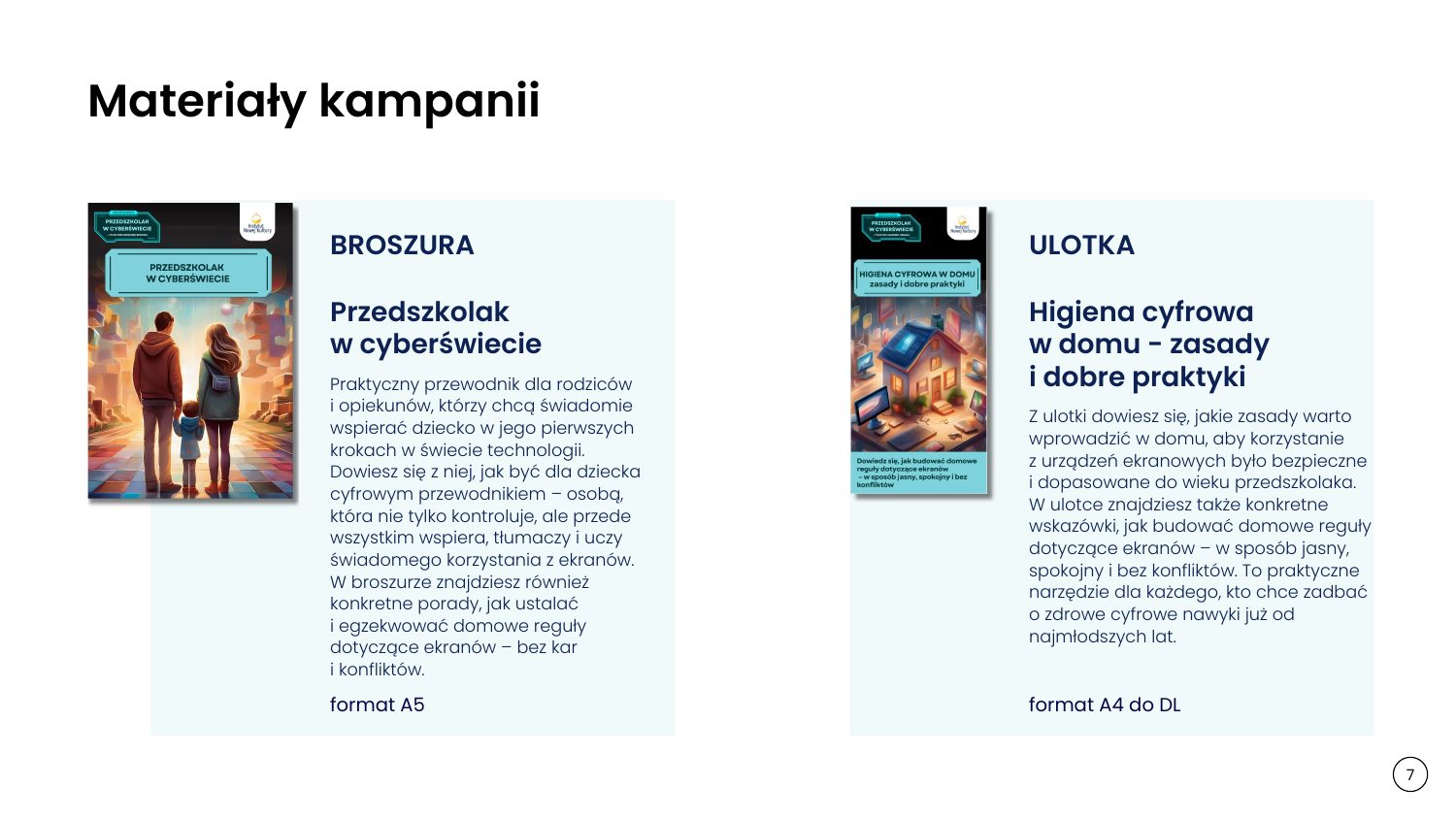 Broszura i ulotka kampanii Przedszkolak w cyberświecie