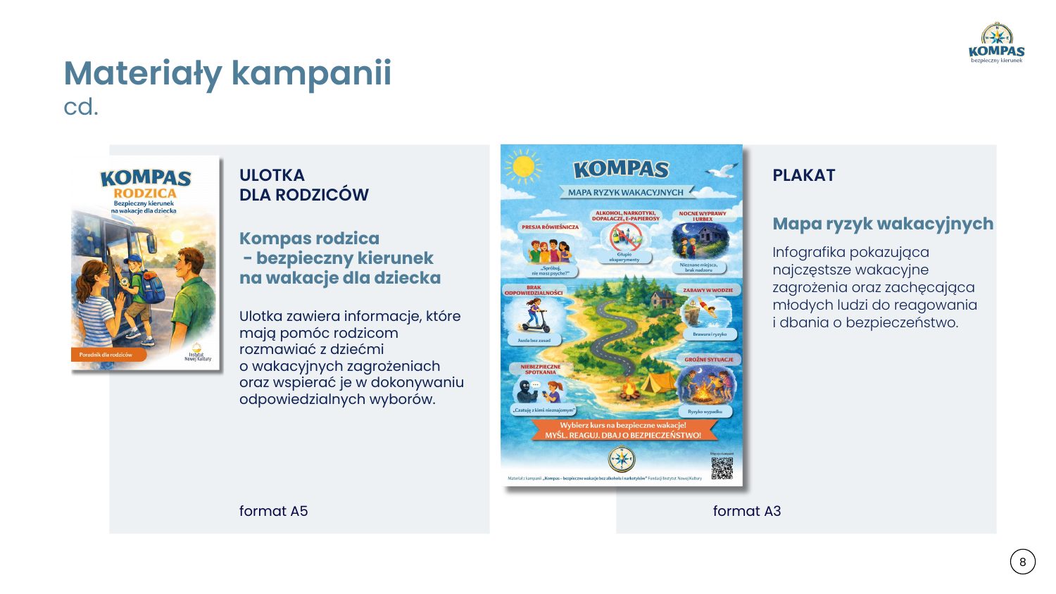 Ulotka dla rodzic&oacute;w i plakat kampanii KOMPAS