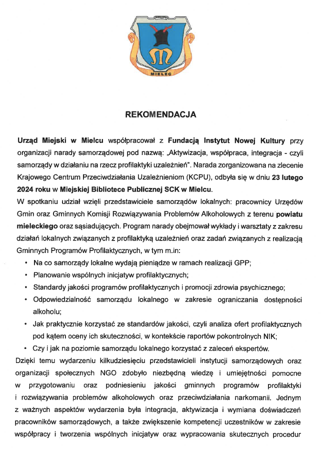 Mielec — rekomendacja 1